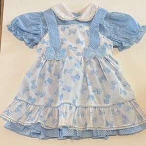 Adorable Blue Polka Dot Dress with Bows
